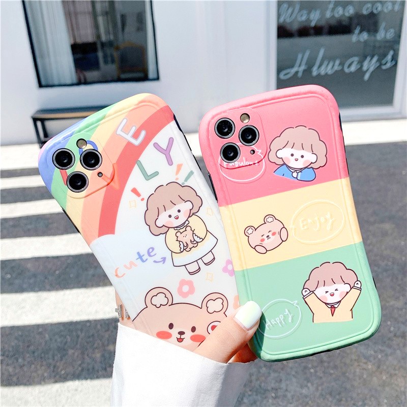Ốp lưng iphone Gấu và bé IMD viền cong dày dặn 5/5s/6/6plus/6s/6splus/7/7plus/8/8plus/x/xr/xs/11/12/pro/max/plus/promax | BigBuy360 - bigbuy360.vn