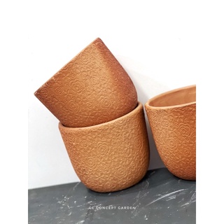 Chậu Đất Nung - Hoa văn 14x14cm (Inbox để chọn hoa văn)