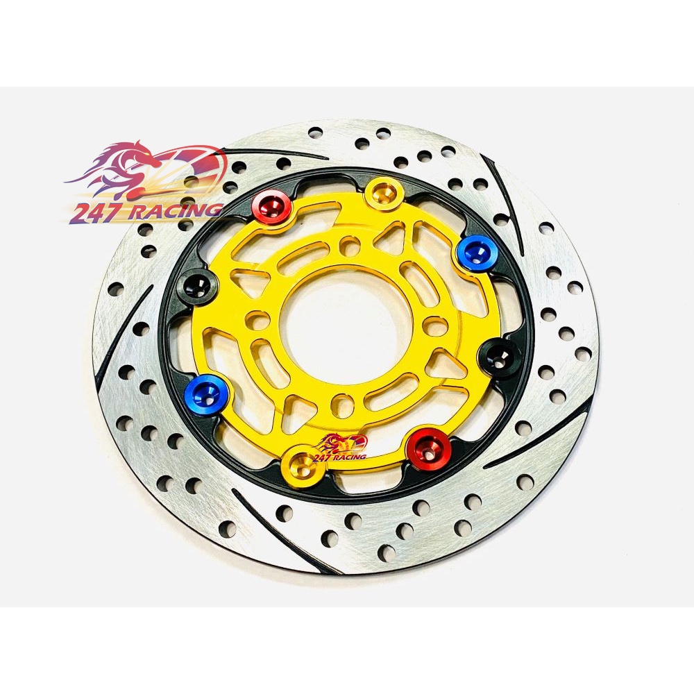 Đĩa Kiểng Rembo 220 Lòng CNC gắn xe máy Sirius,Wave,Exciter 135,Blade.....màu Vàng