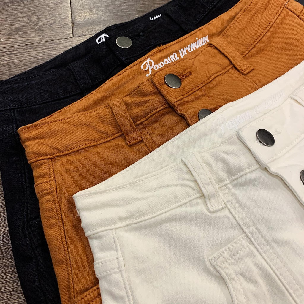 Quần váy denim khuy trước-78Q10