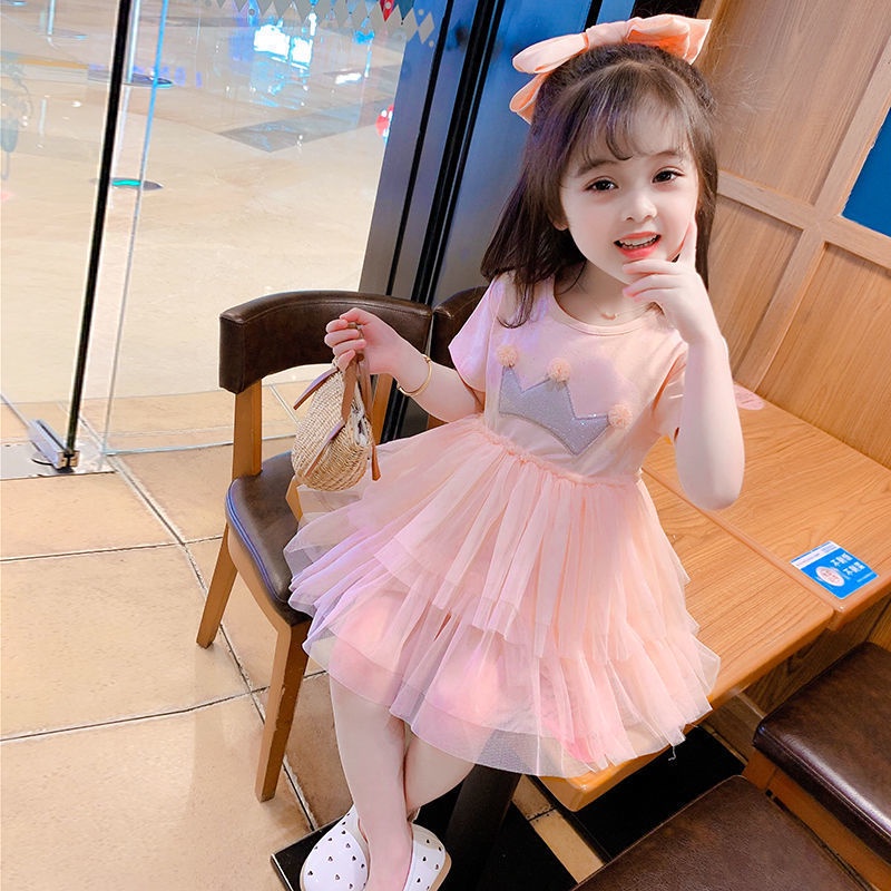 Váy công chúa, đầm bé gái mùa hè hình VƯƠNG MIỆN thoáng mát dễ thương QATE34