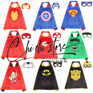 Áo Choàng Siêu Nhân Người Nhện, Người Sắt, Hulk Captain Đội Trưởng Mỹ, Batman Dơi Kèm Mặt Nạ Halloween