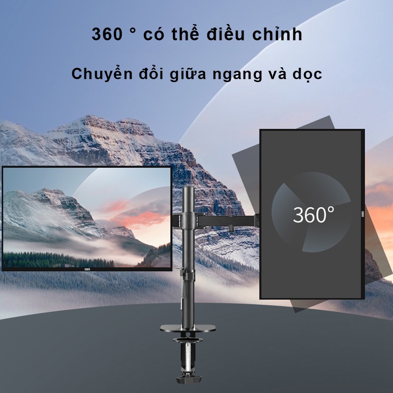 Tay Đỡ Hai Màn Hình Xoay 360 độ ，Giá Treo Màn Hình，Giá Đỡ 2 Màn Hình 17 - 32 Inch，Có thể sử dụng màn hình cong