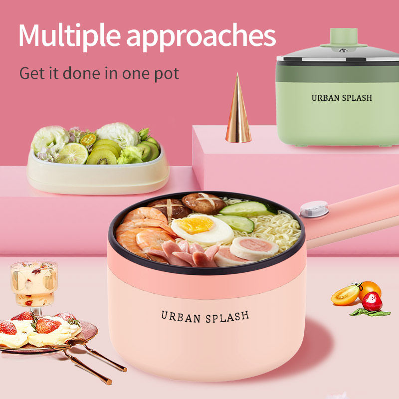 URBAN SPLASH Nồi hấp đa năng Chảo chống dính Mini Smart Rice Cooker 700w Sưởi điện Máy khuấy hẹn giờ tự động có hẹn giờ