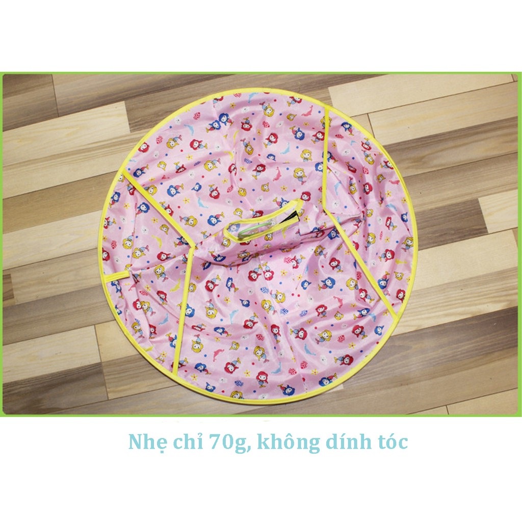 Áo choàng cắt tóc cho bé giúp không dính tóc lên người, Vải dù trùm cắt tóc cho trẻ hứng tóc vụn dễ vệ sinh