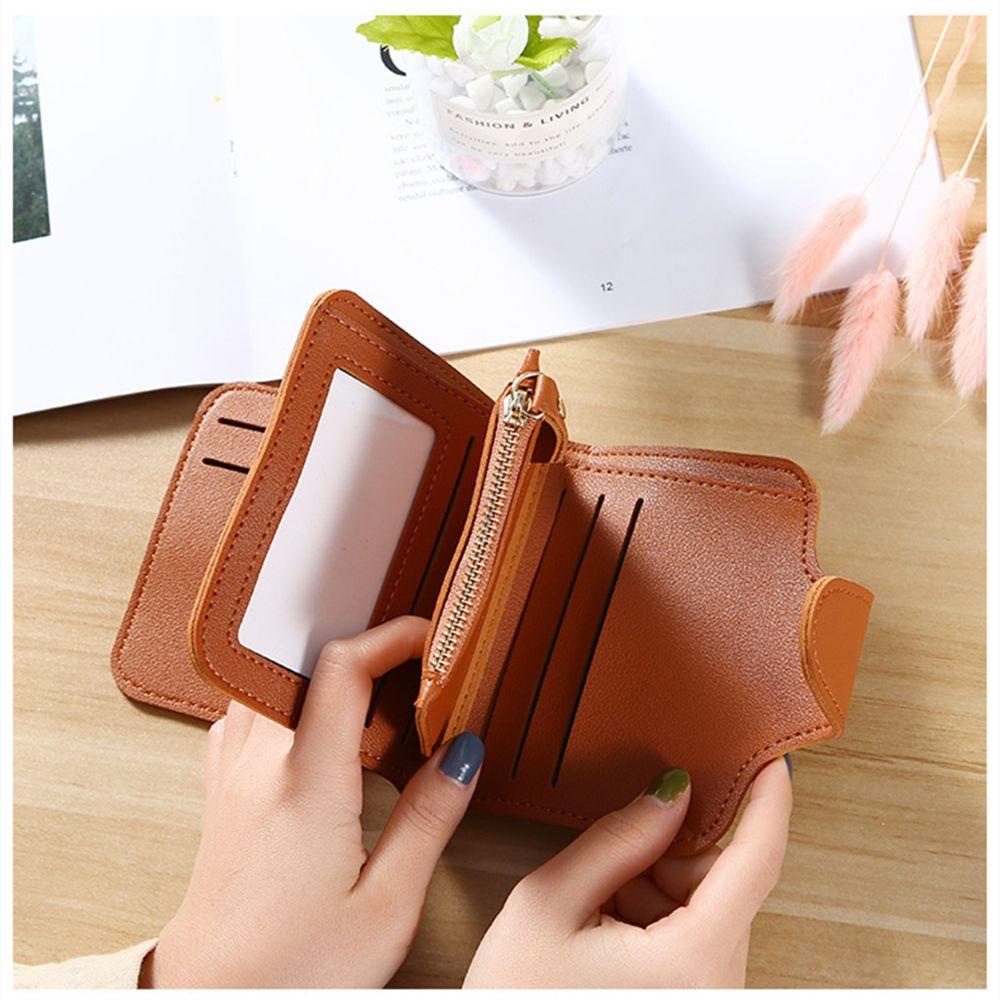 Ví Da PU Đựng Thẻ Có Khóa Gài Thời Trang Dành Cho Bạn Nữ 1