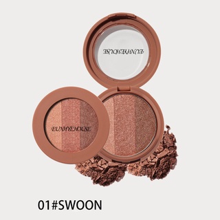 3 Colors Waterproof Makeup Eyeshadow Glitter Palette With Brush