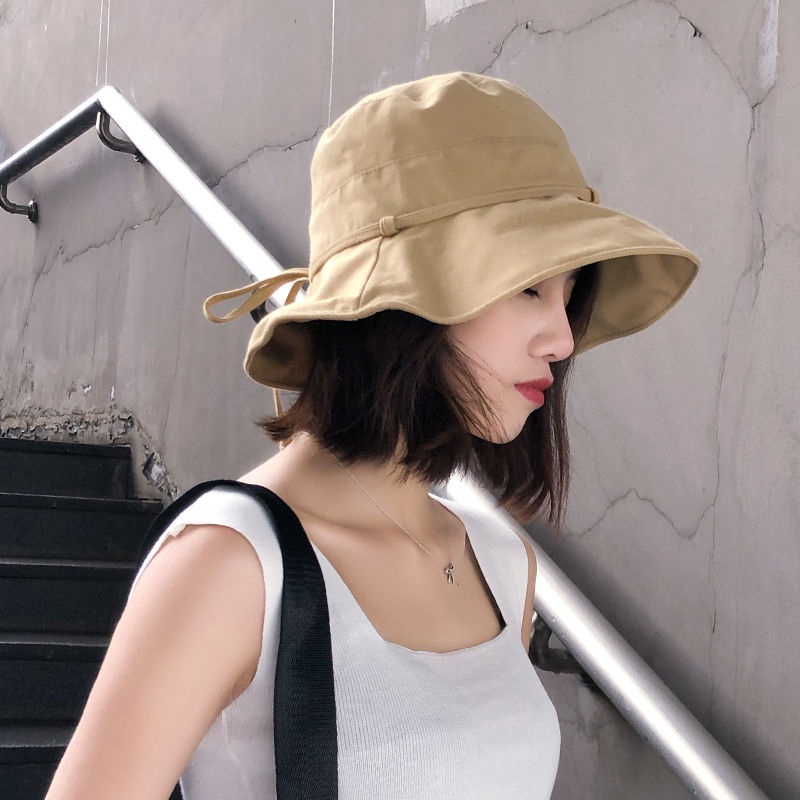 Mũ Tai Bèo Chống Nắng Hai Mặt Thoáng Khí Cột Nơ Thời Trang Đi Biển Xinh Xắn Cho Nữ