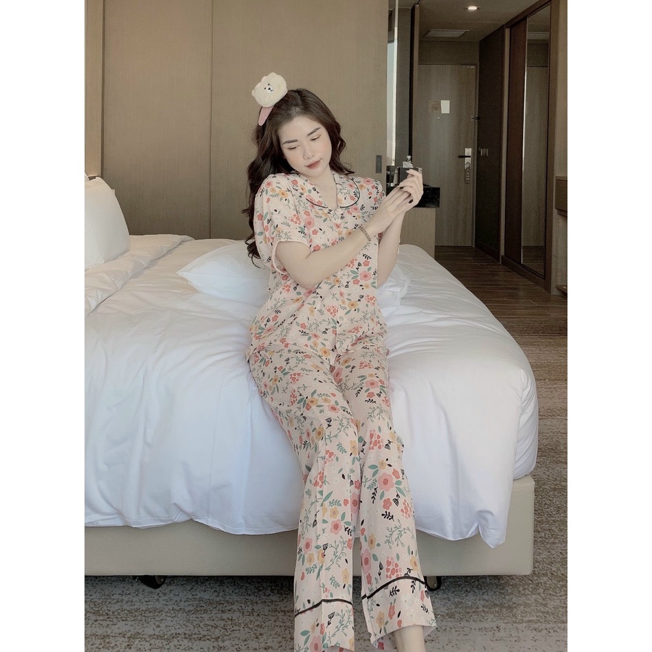 Đồ Bộ Pijama Nữ Lụa Mango Cao Cấp,Tay Ngắn Quần Dài,Chất Vải Mềm Mịn Mát | BigBuy360 - bigbuy360.vn