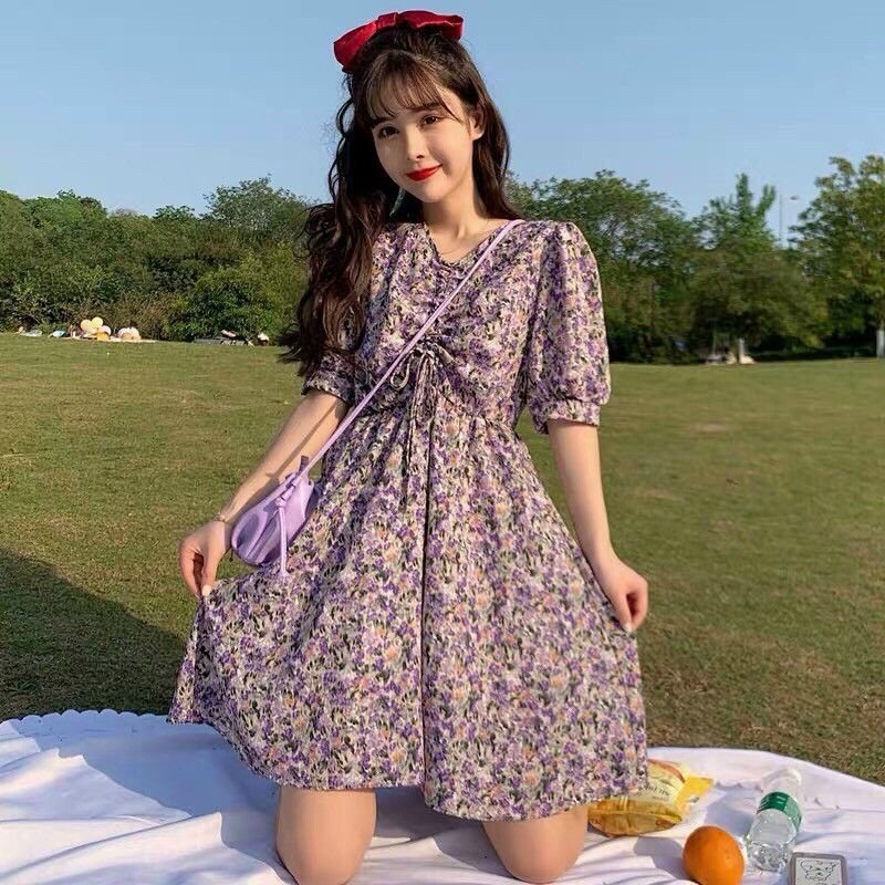 [Mã WAMT1505 giảm 10K đơn 0K] 🛑SALE GIÁ RẺ🛑Đầm Hoa Nhí Rút Ngực Form Xoè Chất Lụa Hoa Đẹp Mê Ly | BigBuy360 - bigbuy360.vn