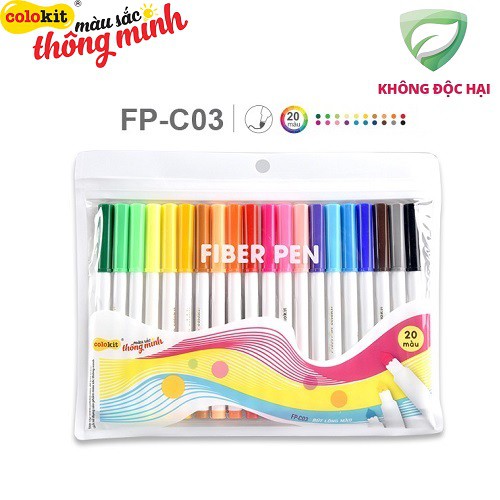 Bút Lông Màu Fiber Pen Colokit FP-C03 - 20 Màu