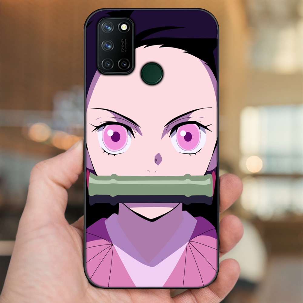 Ốp lưng Realme C17, 7i viền đen in hình Nezuko Kimetsu no Yaiba