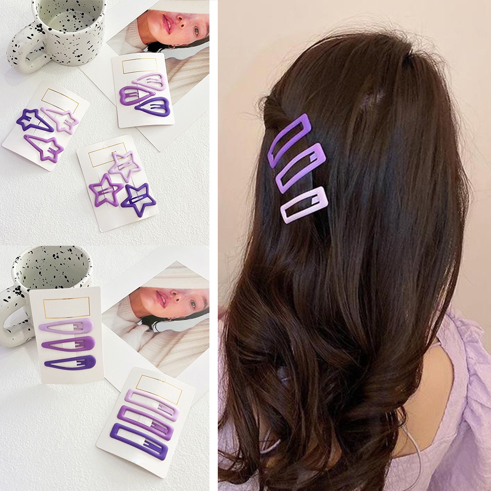 Set 3 Kẹp Tóc Ngôi Sao Màu Tím Gradient Ngọt Ngào Cho Nữ