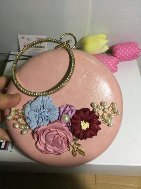 Ví Clutch tròn hoa trà cao cấp TV103 | BigBuy360 - bigbuy360.vn