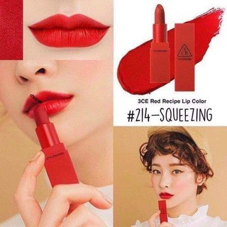 Son thỏi 3ce red recipe 214 chính hãng