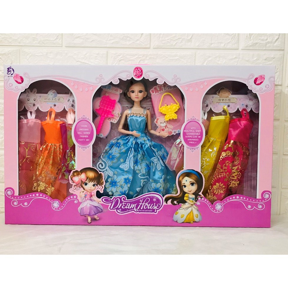 HỘP BÚP BÊ BARBIE CÙNG BỘ SƯU TẬP VÁY DẠ HỘI