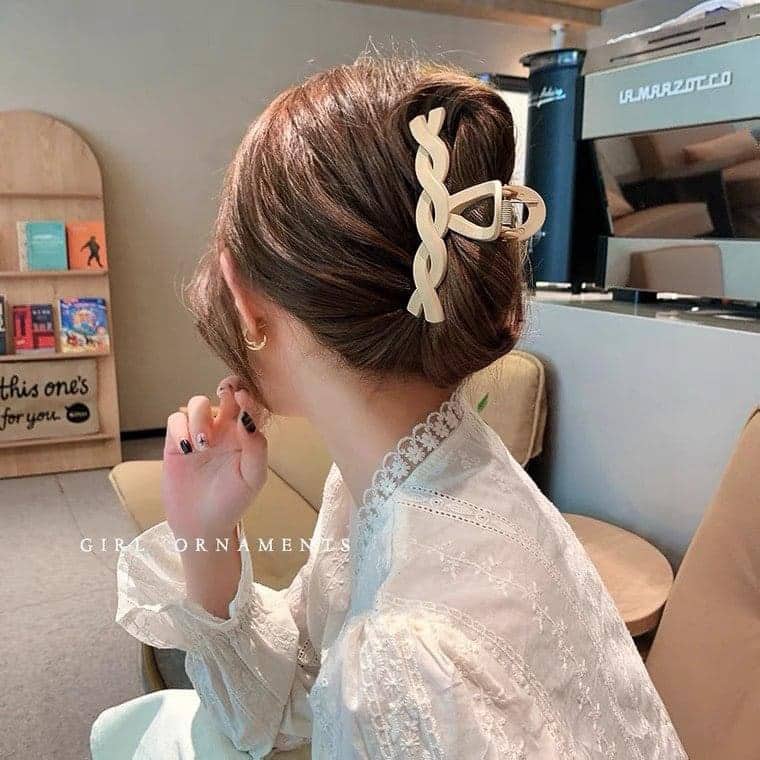 Set 9 chiếc kẹp tóc bản to màu cà phê mẫu mới 2022 cho bạn gái kẹp tóc càng cua Korea Style chất liệu nhựa Acrylic