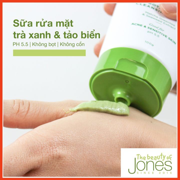 Sữa Rửa Mặt 💚 Từ Trà Xanh Tảo Biển 💚 Cho da mụn nhạy cảm 👉 The Beauty of Jones