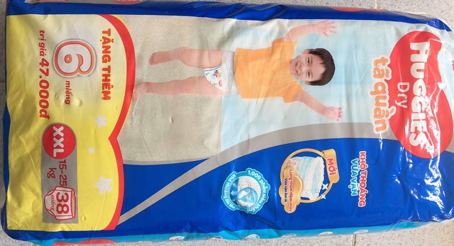 Tả quần Huggies size XXL( 15-> 25kg) 38M+ tặng kèm 6M