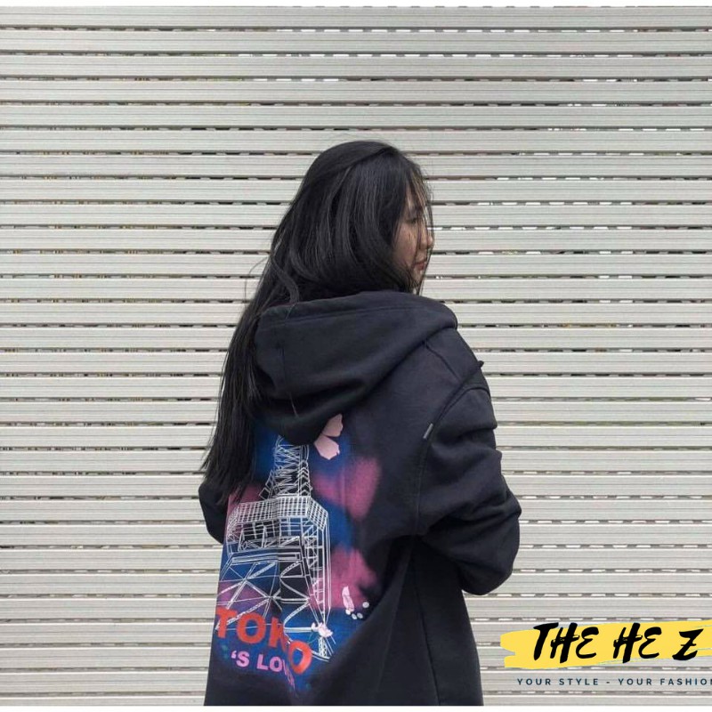 Áo khoác nỉ nữ PE form rộng, mềm mịn in chữ Tokyo Is Love Z013 | BigBuy360 - bigbuy360.vn