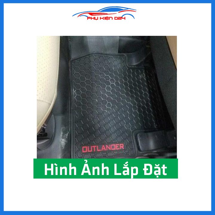 Lót sàn cao su Outlander hai loại 4 chỗ, 7 chỗ 2017-2018-2019-2020-2021-2022 không mùi chống trơn trượt