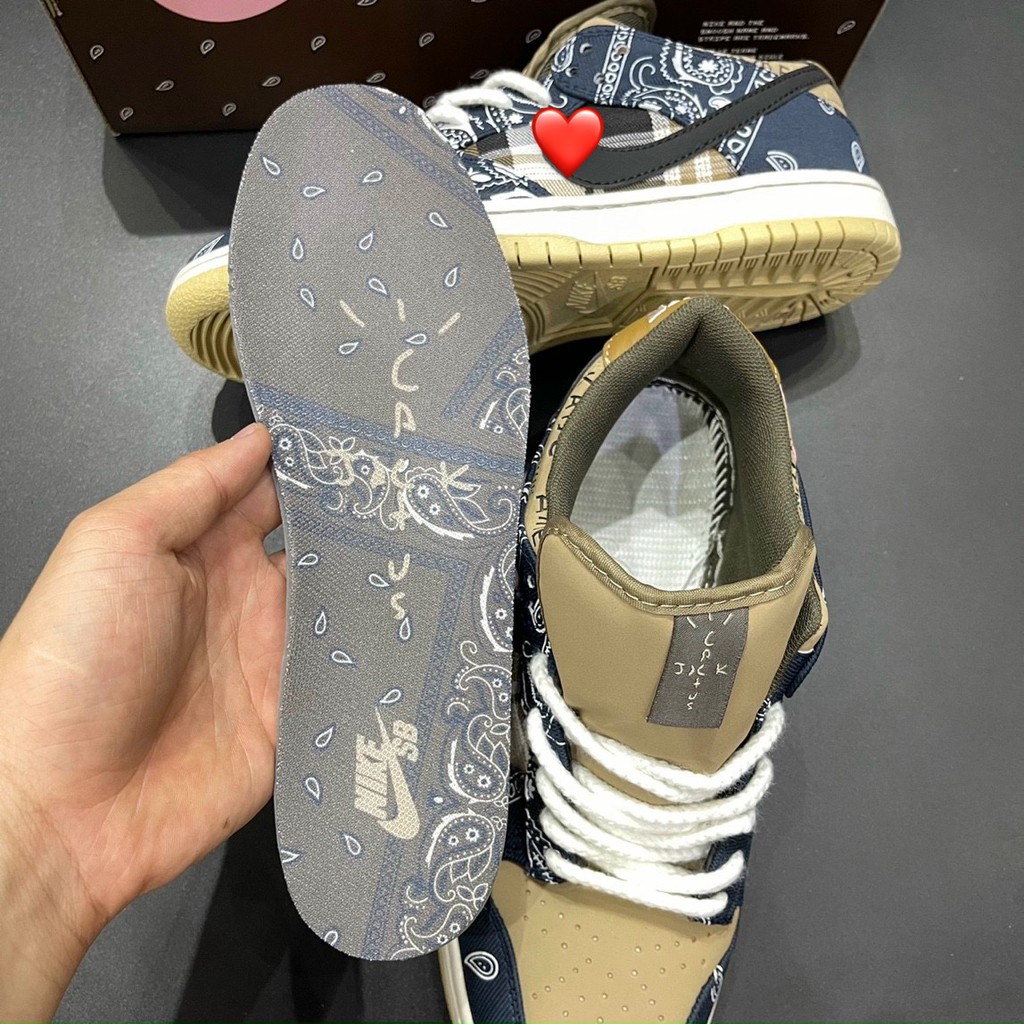 Giày Sneaker Sb Travis Scoot Giày Thể Thao Nam Nữ Thấp Cổ Full Phụ Kiện