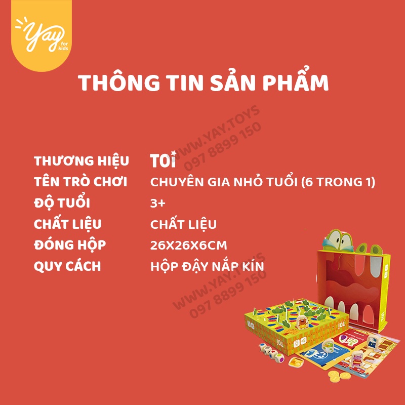 [HDSD T.VIỆT] Bộ Board game 6 TRONG 1 Chuyên Gia Nhỏ Tuổi 3+ - TPZY197 - TOI