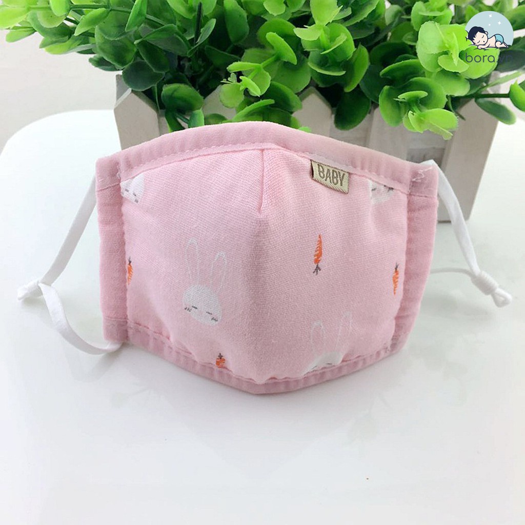 Khẩu trang 4 lớp cho bé 1-3 tuổi chống bụi chống gió, hàng đẹp xuất Hàn có nút chỉnh quai đeo tiện lợi - B52