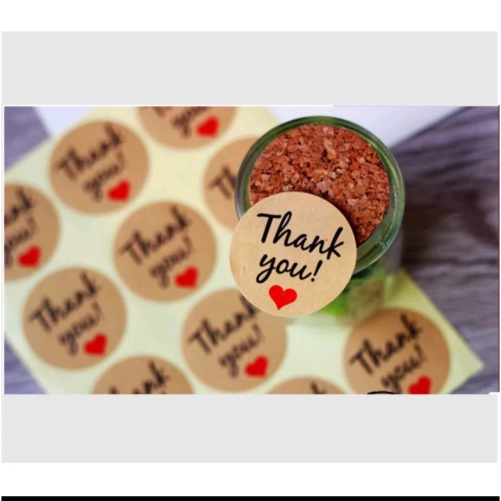 SỈ 2.5K bìa 12 miếng tem dán decal sticker kraft THANK YOU.