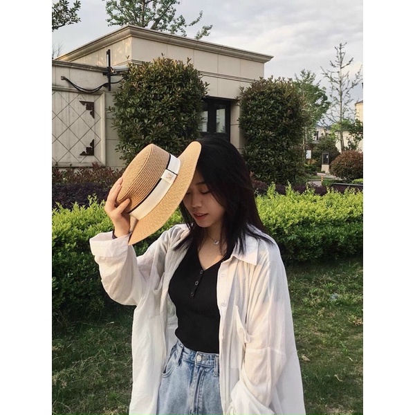 Mũ Cói Đi Biển **FREESHIP**Nón Cói Nữ Rộng Vành Chữ M- Form Chuẩn Đẹp Nhiều Màu Hot 2021