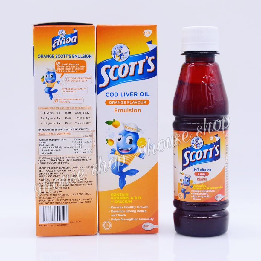 01 Chai Siro Ăn Ngon SCOTT'S Thái Lan 200ml - Hương Cam