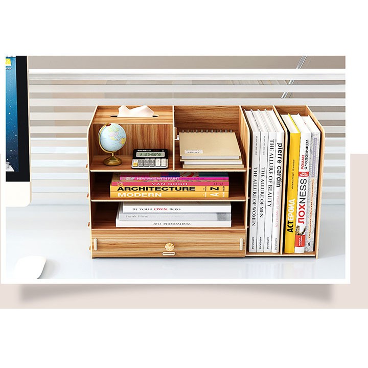 Kệ sách gỗ mini 💎𝐅𝐑𝐄𝐄𝐒𝐇𝐈𝐏💎 để bàn tiện dụng kèm ảnh thật