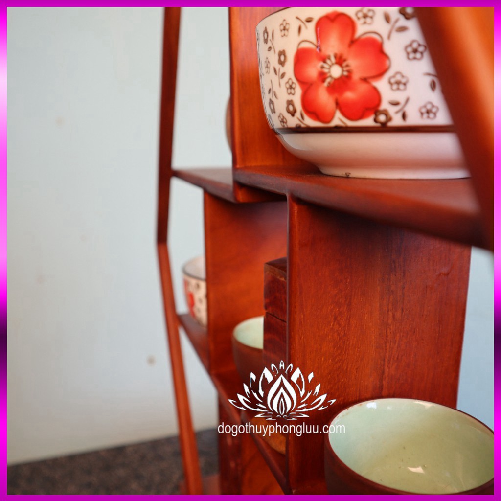 Kệ Mini Gia Dụng Gỗ Gõ Kiểu Dáng Ngũ Giác 40x45 sâu 12