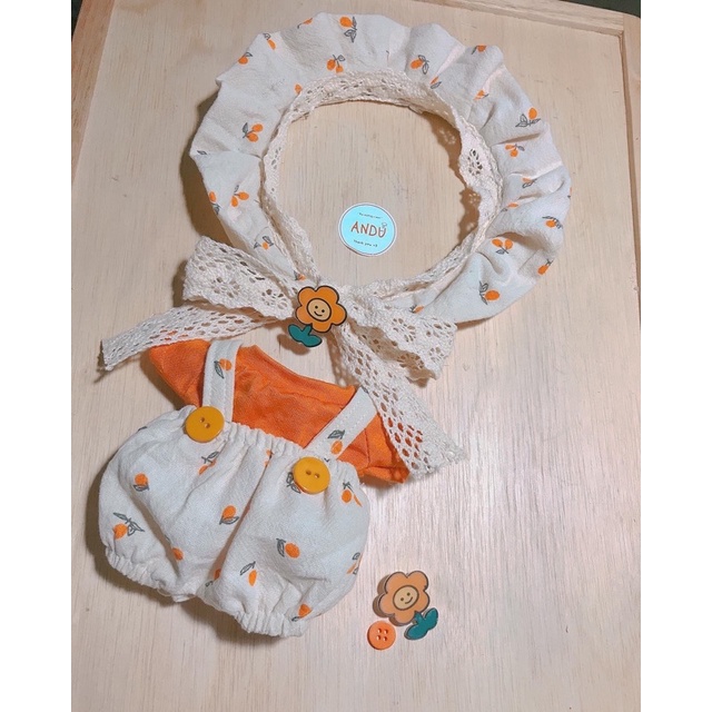 Set Bèo Cam outfit cho doll 15-20-idv