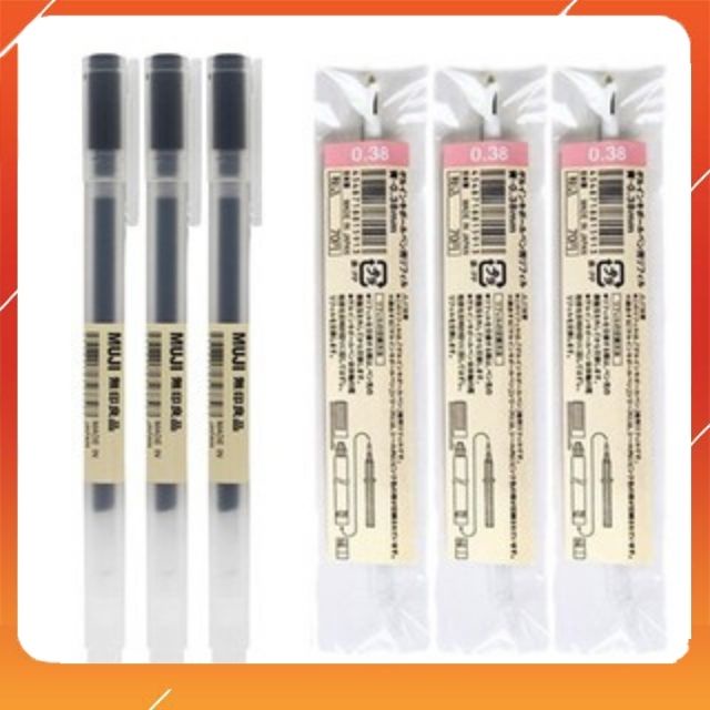 Ruột Bút Muji Gel Ngòi 0.38/0.5 Phiên Bản Mới