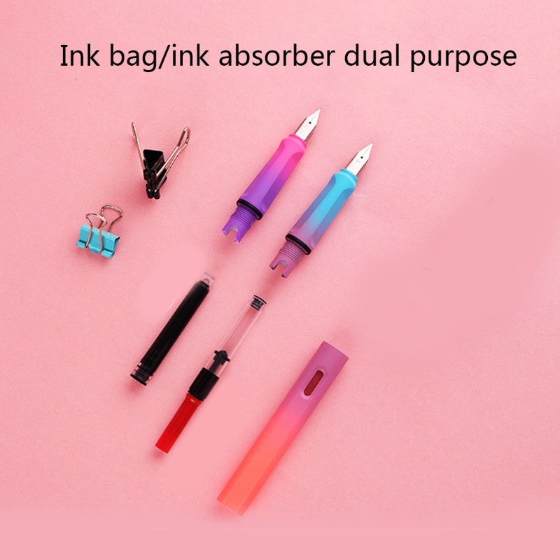Dudu colorful fountain pen bộ hấp thụ mực có thể tháo rời ngòi trung bình tốt tùy chọn cho trẻ em