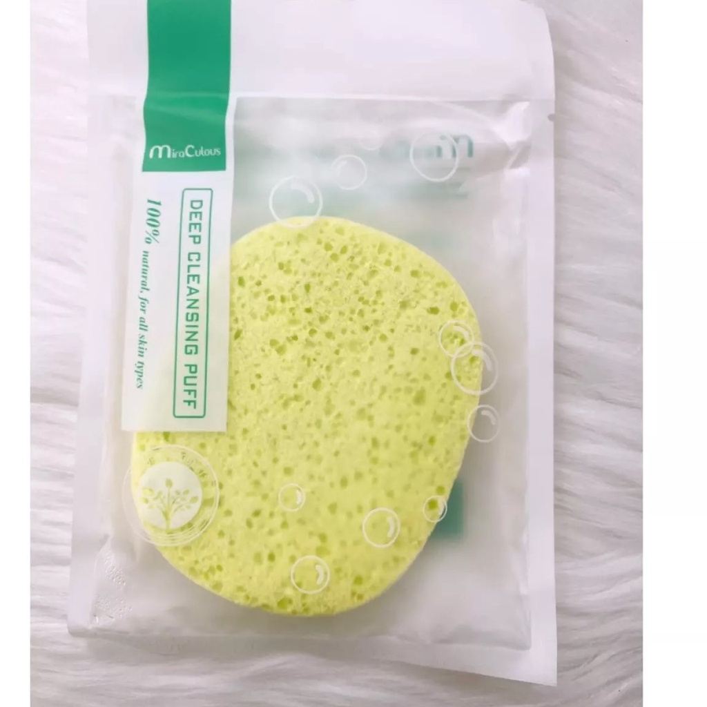 SET 3 Miếng Mira Culous Bông Bọt Biển Tẩy Tế Bào Chết Xanh Cát