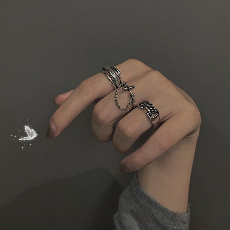 Nhẫn hở 23015 có thể điều chỉnh kích thước phong cách cá tính cổ điển thời trang phù hợp với mọi phong cách cho nam nữ