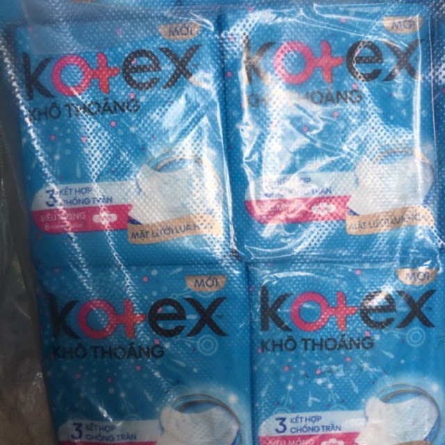 Combo 8 gói Băng vệ sinh Kotex khô thoáng siêu mỏng cánh (8 miếng) mẫu mới