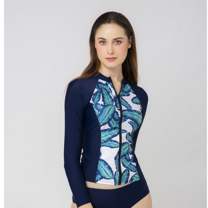 Áo bơi Nữ BIKINI PASSPORT kiểu dáng tay dài khóa trước- màu Xanh navy - BS350_NV - Hàng nhập khẩu