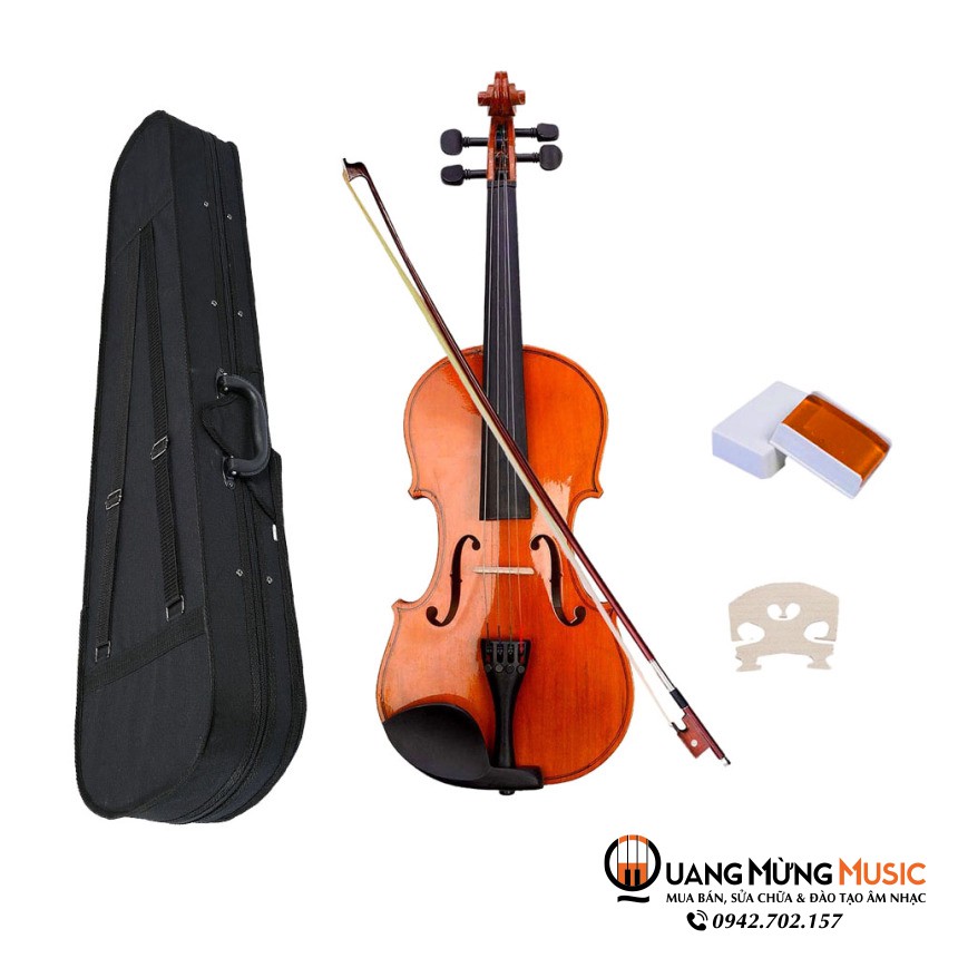 Đàn Violin Gỗ Thích Cao Cấp Full Box Size 4/4 Tặng kèm nhựa thông