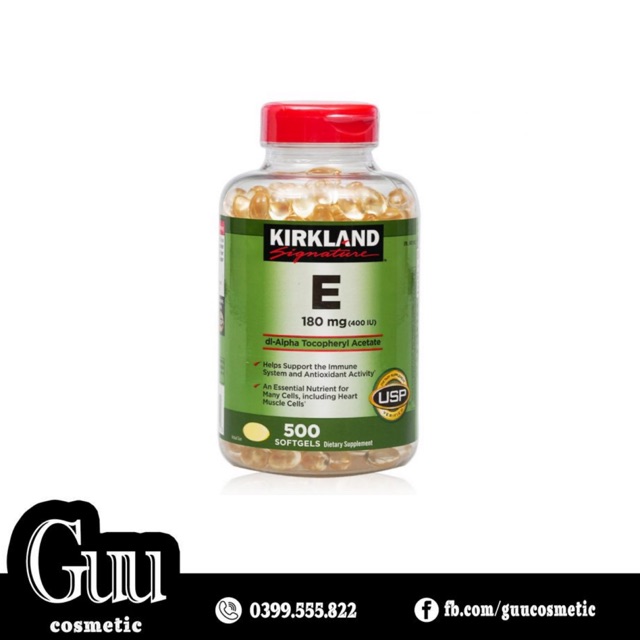 Viên uống Vitamin E 400IU Kirkland 500 viên