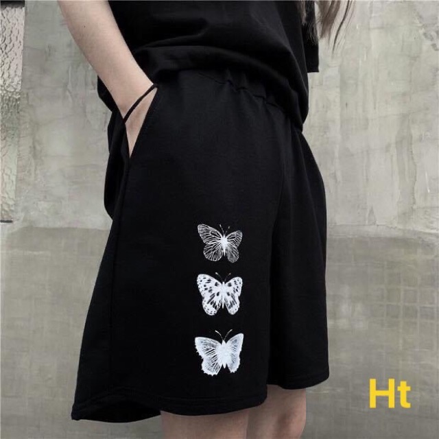 Quần đùi ngố 3 bướm trắng