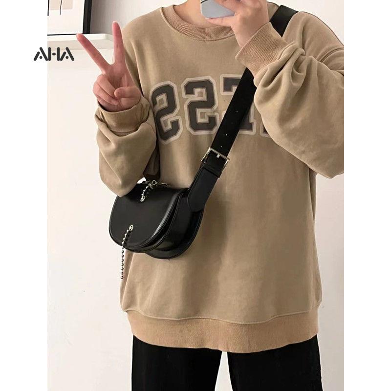 Túi đeo chéo AHA OFFICIAL phối dây xích đôi phong cách đường phố cá tính cho nữ