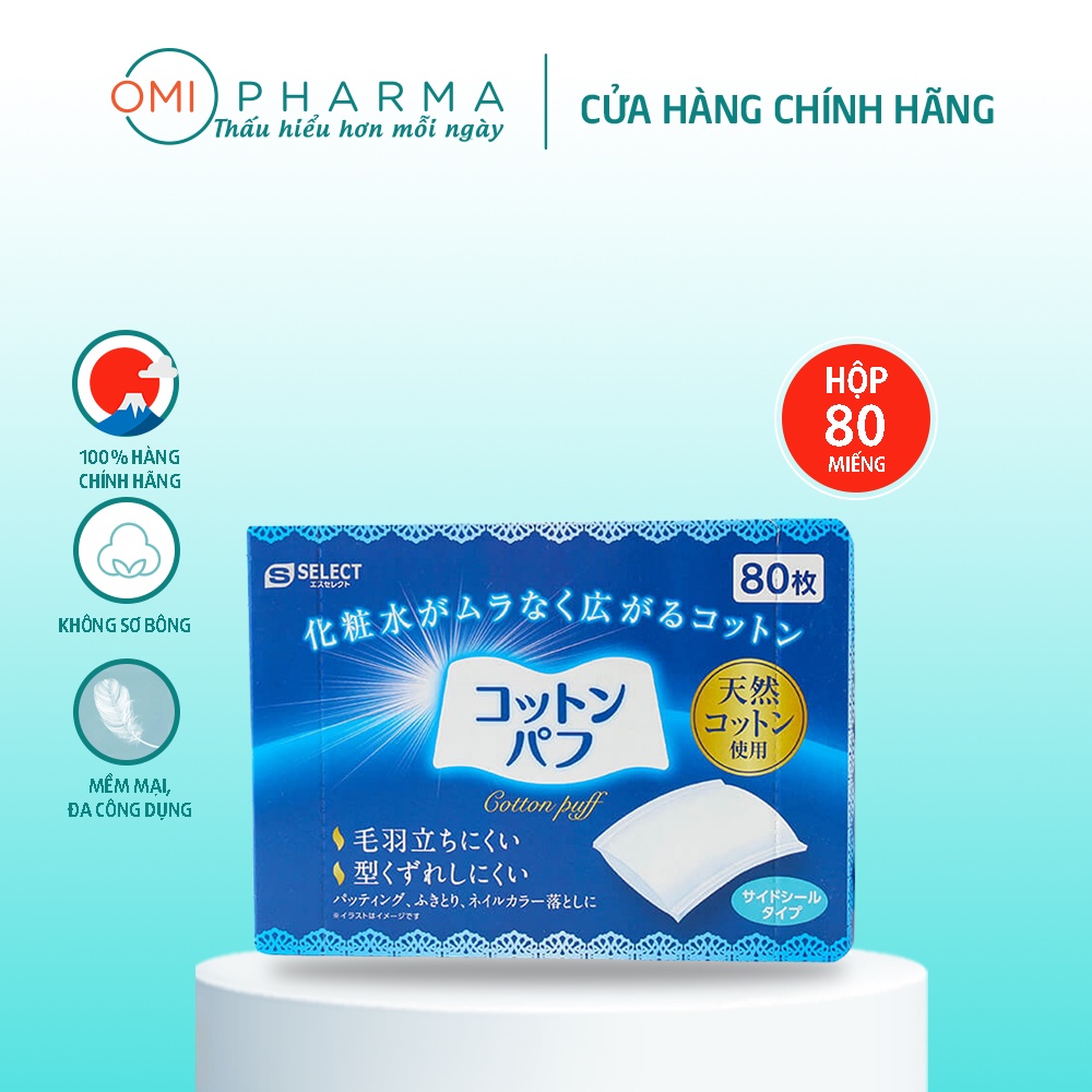 Bông Tẩy Trang S Select Nhật Bản 80 Miếng (Dạng Side - Sealed)