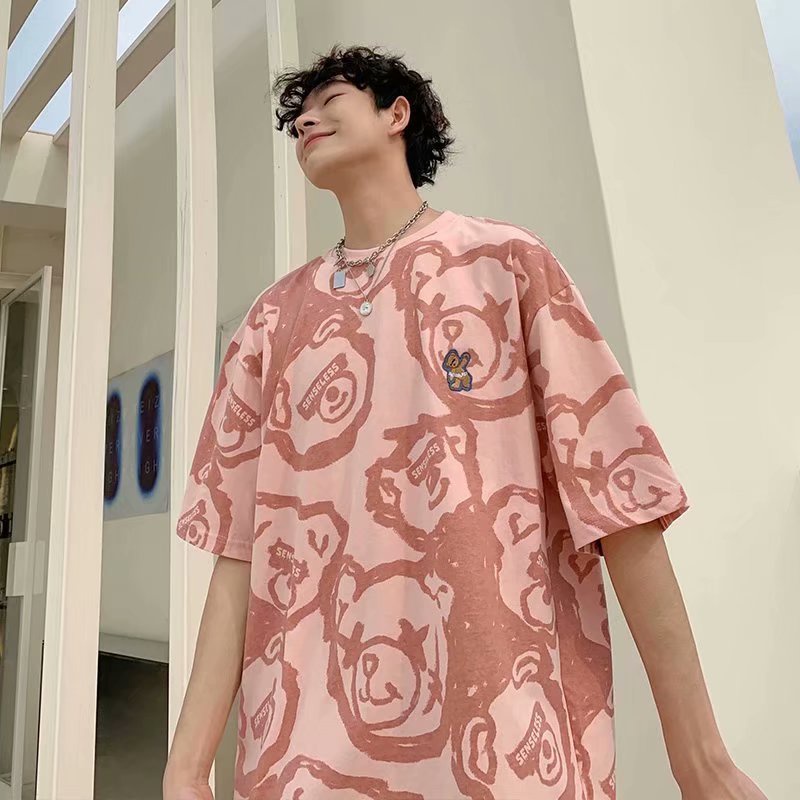 Áo Thun Nam Cổ Tròn Dáng Rộng Tay Lỡ Thời Trang Size M-3XL