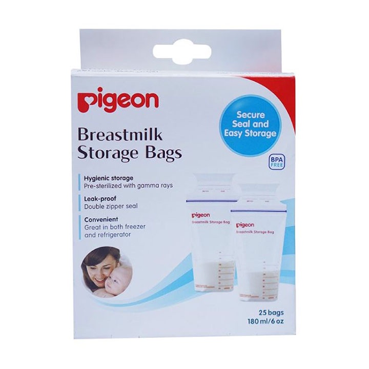 Túi Trữ Sữa Mẹ Pigeon 180Ml - Hộp 25 Túi