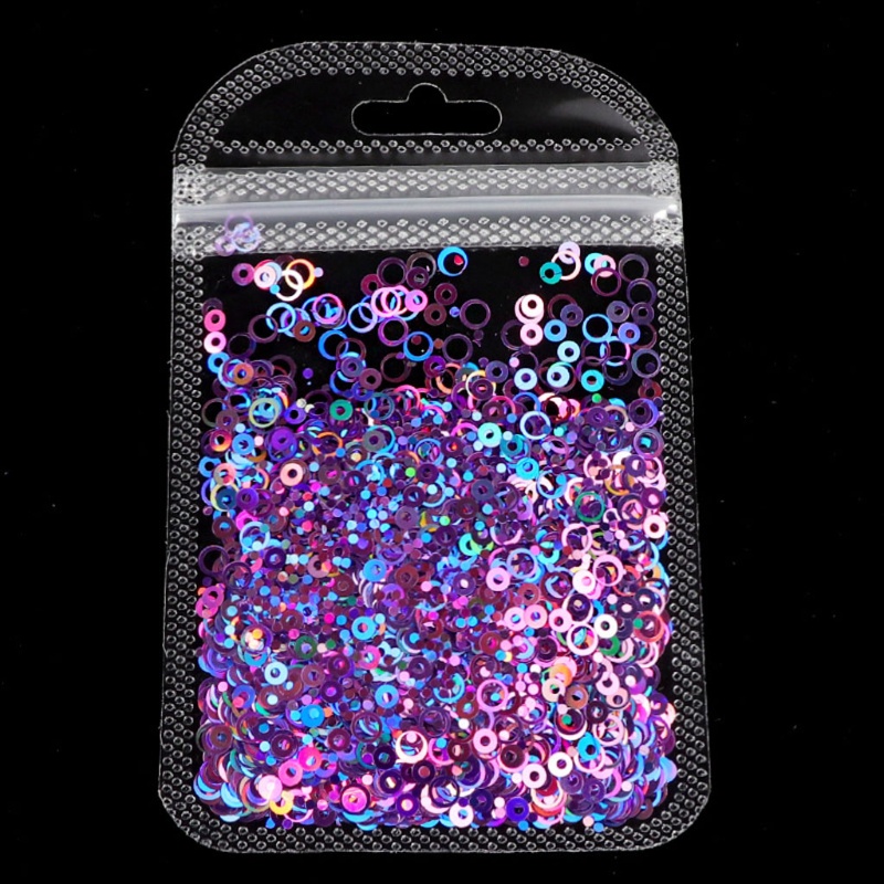 Sequin trang trí epoxy resin khoét lỗ hình tròn dạ quang lấp lánh 10 màu hỗn hợp thích hợp cho lễ hội