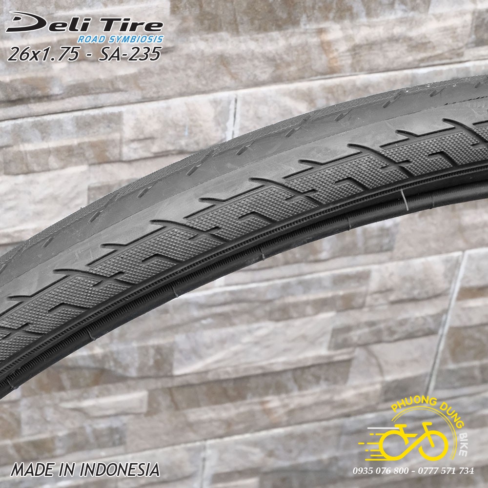 Cặp Lốp (vỏ) và Ruột (săm) xe đạp Deli Tire SA235 26x1.75