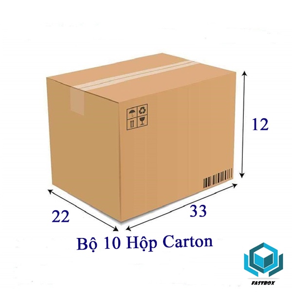 Bộ 10 Hộp Carton 33x22x12 Cm Thùng Carton Giá rẻ